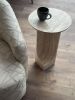 Handmade Travertine Side Table: Custom Marble Coffee Table | Tables by AEGEAN MARBLE ARTISAN ATELIER