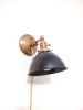 Adjustable Bedside Reading Wall Light, Antique Brass & Matte | Sconces by Retro Steam Works. Item made of fabric with brass works with mid century modern style