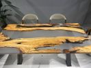 Epoxy Dining Table - Resin Dining Table - Olive Epoxy Table | Tables by Tinella Collection. Item composed of wood and synthetic in contemporary or art deco style