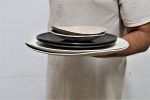 Beige Dark Brown and White Dinnerware Set | Plate in Dinnerware by YomYomceramic. Item made of ceramic