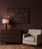 Textured 3D Geometric Wall Art: Burgundy & Taupe Relief Painting, Plaster Concrete Sculpture | Wall Sculpture in Wall Hangings by Vaiva Art Atelier