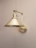 Swing Arm Adjustable Wall Light - Brushed Brass Gold | Sconces by Retro Steam Works. Item made of metal compatible with industrial style