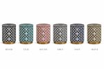 Handmade Bone Inlay Round Eclectic Nightstand, Purple Moroccan 3 Drawer Bedside Table | Storage by IKKAZA