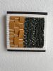 Woven Tile- Mustard Suede and Green | Wall Sculpture in Wall Hangings by Mpwovenn Fiber Art by Mindy Pantuso
