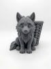 Woodland Wolf Pup Basket Planter | Plant Stand in Plants & Landscape by Kimi Craft Corner