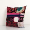 Suzani Pillow Fashioned from Uzbek Textile - Square Samarkan | Cushion in Pillows by Vintage Pillows Store