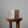 Cream & Tawny Brown Hair-On-Hide Leather Single Tissue Box Cover | Toiletry in Storage by Vantage Design