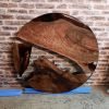 Custom Round Clear Coffee Table | Tables by Ironscustomwood. Item composed of wood and metal