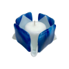 Blue & White Opalescent Glass Candleholder | Candle Holder in Decorative Objects by Sand & Iron