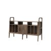 Vinyl, Vinyl cabinet, Media cabinet, record player stand | Media Console in Storage by Plywood Project. Item composed of oak wood in minimalism or mid century modern style