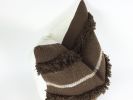 Brown fringe pillow // fringed cushion // chocolate brown | Pillows by velvet + linen
