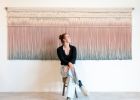 Soft Pink Statement Piece - ESTELLE | Tapestry in Wall Hangings by Rianne Aarts / Teddy and Wool Studio