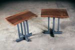 Live Edge Walnut End Table Set | Tables by Urban Lumber Co.. Item composed of walnut and steel
