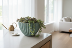 Mist Ribbed Flute Classic Planter | Vases & Vessels by RAW & UNIQ