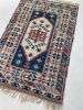 Vintage Turkish Navy, Blush, Apricot, Soft Salmon, Beige | Area Rug in Rugs by The Loom House. Item made of fabric & fiber