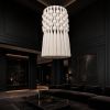Macrame Chandelier 14x24 Inch, Boho Pendant Light, Tassel Ceiling Lamp, Modern Fiber Art Lighting | Chandeliers by İnanç Yılmaz