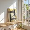 Golden Kindling | Ochre Abstract Original Painting | Oil And Acrylic Painting in Paintings by Abby May