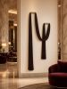 Brown Fiber Wall Art with Brass, Modern Wool Wall Hanging, Large Textile Wall Art | Macrame Wall Hanging in Wall Hangings by RavaTapestryArt