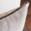 Natural Cream Linen with Dark Linen Flange Pillow 24x24 | Pillows by Vantage Design