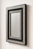 Art Deco Bone Inlay Chevron Mirror, Geometric Wall Decor, Handcrafted Black and White Frame | Decorative Objects by IKKAZA