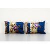 Velvet Floral Pillow Cover, Set of Two Ethnic Rectangular | Sham in Linens & Bedding by Vintage Pillows Store. Item made of cotton with fiber
