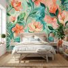 Coral Waltz —  Bold Florals Luxury Wallpaper | Wall Treatments by ELLE WALLS