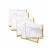 Summer School White and Gold Grid Cocktail Napkins, Set of 4 | Linens & Bedding by Willow Ship