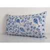 Uzbek Blue Suzani Cushion Cover, Suzani Pillow Case Made fro | Pillows by Vintage Pillows Store