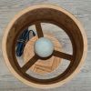Handmade Oak Wood Table Lamp, Geometric Marquetry, Modern Bedside Light, Home Decor Gift | Lamps by Vesta Corte