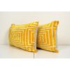 Christmas gift Pillow - Set of Two Yellow Silk Ikat Velvet P | Sham in Linens & Bedding by Vintage Pillows Store. Item composed of cotton and fiber