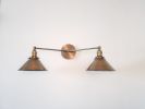 Bathroom Vanity Wall Sconce - Antique Brass Light - Mid | Sconces by Retro Steam Works. Item made of brass works with mid century modern & country & farmhouse style
