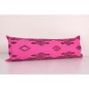 Turkish Extra Long Bedding Kilim Rug Pillow, Pink Wool Long | Cushion in Pillows by Vintage Pillows Store