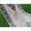 Geometric Distressed Wool Oushak Runner - Wide Hallway Rug | Runner Rug in Rugs by Vintage Pillows Store. Item composed of cotton
