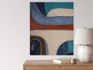 Large MCM Inspired Original Painting Navy Blue White | Oil And Acrylic Painting in Paintings by Berez Art. Item composed of canvas in minimalism or mid century modern style