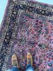 Rare Size w/ PLUM-BLUSH Blooming Botanical w/ Peacock Blues | Area Rug in Rugs by The Loom House. Item made of fabric with fiber