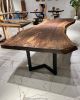 Live Edge Walnut Table - Modern Kitchen Table - Epoxy Table | Dining Table in Tables by Tinella Collection. Item made of walnut works with contemporary & country & farmhouse style
