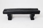 Garden Bench, Rustic Blackened Wood, Raw Organic Form Indoor, Outdoor | Benches & Ottomans by Logniture