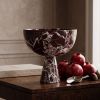 Rosso Levanto  Pedestal Marble Bowl | Decorative Bowl in Decorative Objects by AYMARBLEDESIGN LLC