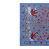 Silk Suzani Blue Table Runner With Pomegranate Design, Anima | Tablecloth in Linens & Bedding by Vintage Pillows Store