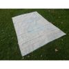 Vintage 1960s Anatolian Geometric Distressed Kars Wool | Area Rug in Rugs by Vintage Pillows Store. Item made of cotton with fiber