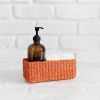Abaca Storage Tray | Orange Pink | Decorative Tray in Decorative Objects by NEEPA HUT. Item composed of fiber