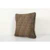 Square Handwoven Jajim Kilim Pillow | Sham in Linens & Bedding by Vintage Pillows Store. Item composed of cotton and fiber