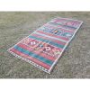 Foyer Size Vintage Handwoven Kurdish Wide Kilim Rug Runner | Area Rug in Rugs by Vintage Pillows Store. Item made of cotton with fiber