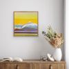 Original 20x20 Geometric Mountain Landscape | Sunshine Days by Shilo Ratner | Oil And Acrylic Painting in Paintings by Shilo Ratner
