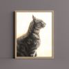 Bengal Marble Tabby Cat Giclée Print, Striped Cat Wall Art, Archival Ink Painting | Prints in Paintings by The Ugly Cat Studio