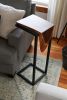 Extra tall Live-edge Walnut Waterfall C-table | End Table in Tables by Hazel Oak Farms. Item composed of walnut