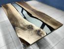Custom Order Smoke Epoxy Walnut Table | River Resin Table | Dining Table in Tables by LuxuryEpoxyFurniture. Item made of wood with synthetic