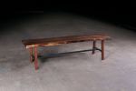 Live Edge Walnut Bench w/ Trestle | Benches & Ottomans by Urban Lumber Co.. Item composed of walnut