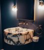 Calacatta Viola Marble Fluted Sink: Luxury Bathroom Vanity | Water Fixtures by AYMARBLEDESIGN LLC