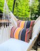 Orange Black Red Striped Throw Pillow | MARIGOLD | Cushion in Pillows by Limbo Imports Hammocks. Item composed of cotton
